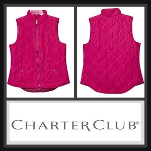 Charter Club Women's Fuchsia Quilted Vest